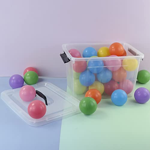 10 L Plastic Clear Storage Box, Plastic Latching Box with Lid, 6-PACK ...
