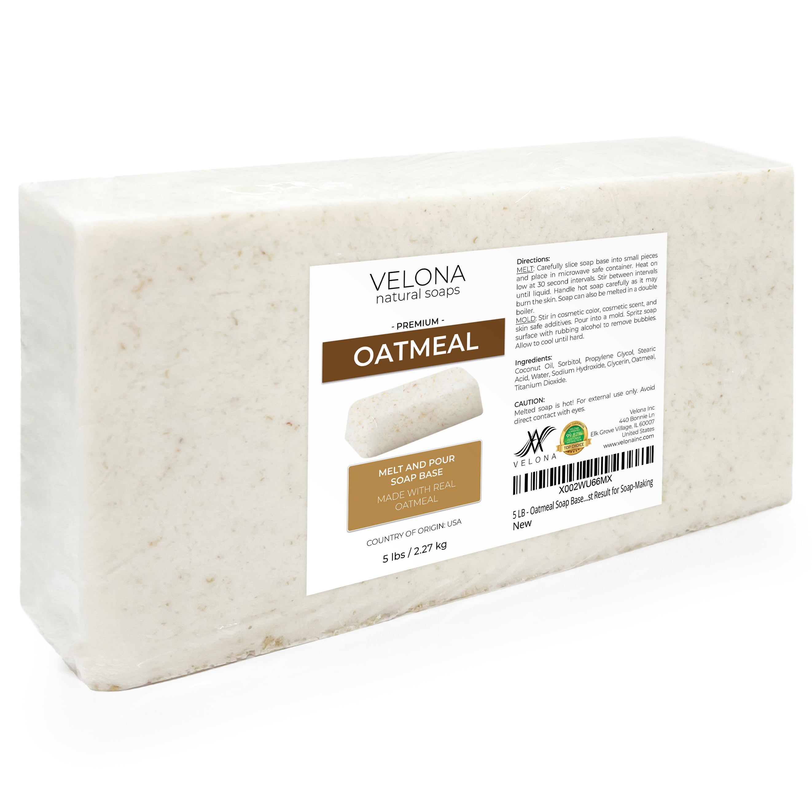 velona 2 LB - Coconut Milk Glycerin Soap Base SLS/SLES Free | Melt and Pour  | Natural Bar for The Best Result for Soap Making