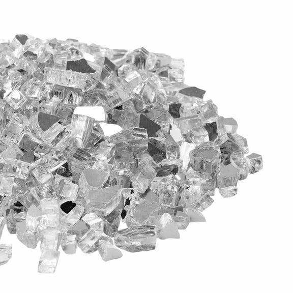 10 LBS 1/2-Inch Clear Fire Glass Rocks for Fire Pit/Glass Fireplace/Outdoor Fire Table - High-Temp Safe Decorative Filler