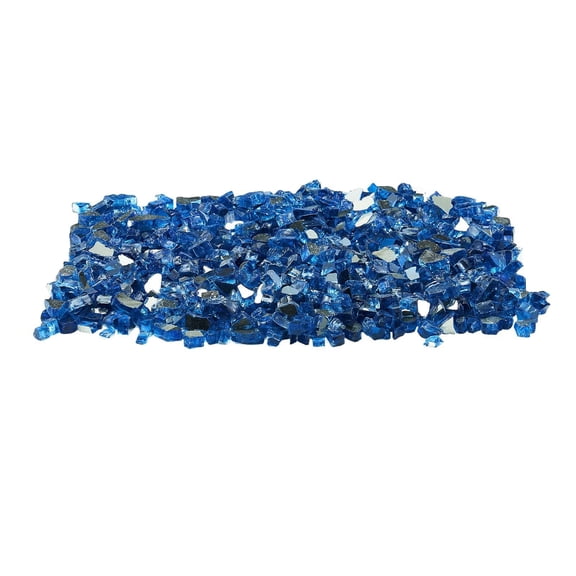 10 LBS, 1/2-Inch Fire Glass Rocks for Fire Pit and Fireplace, Electric or Natural Gas, Reflective Tempered Glass, Pacific Blue