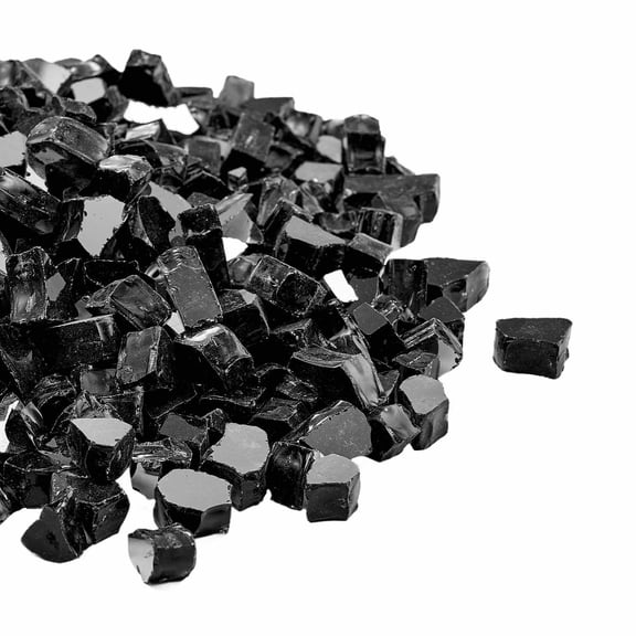 10 LBS Black 1/2-Inch Fire Glass Rocks for Fire Pit, Fireplace, or Table Top Burner - Premium Heatproof Decorative Media