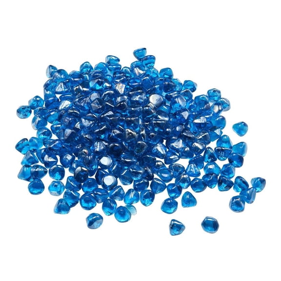 10 LBS Fire Glass 1-Inch Fireplace Glass Rocks for Fire Pit Table Caribbean Blue
