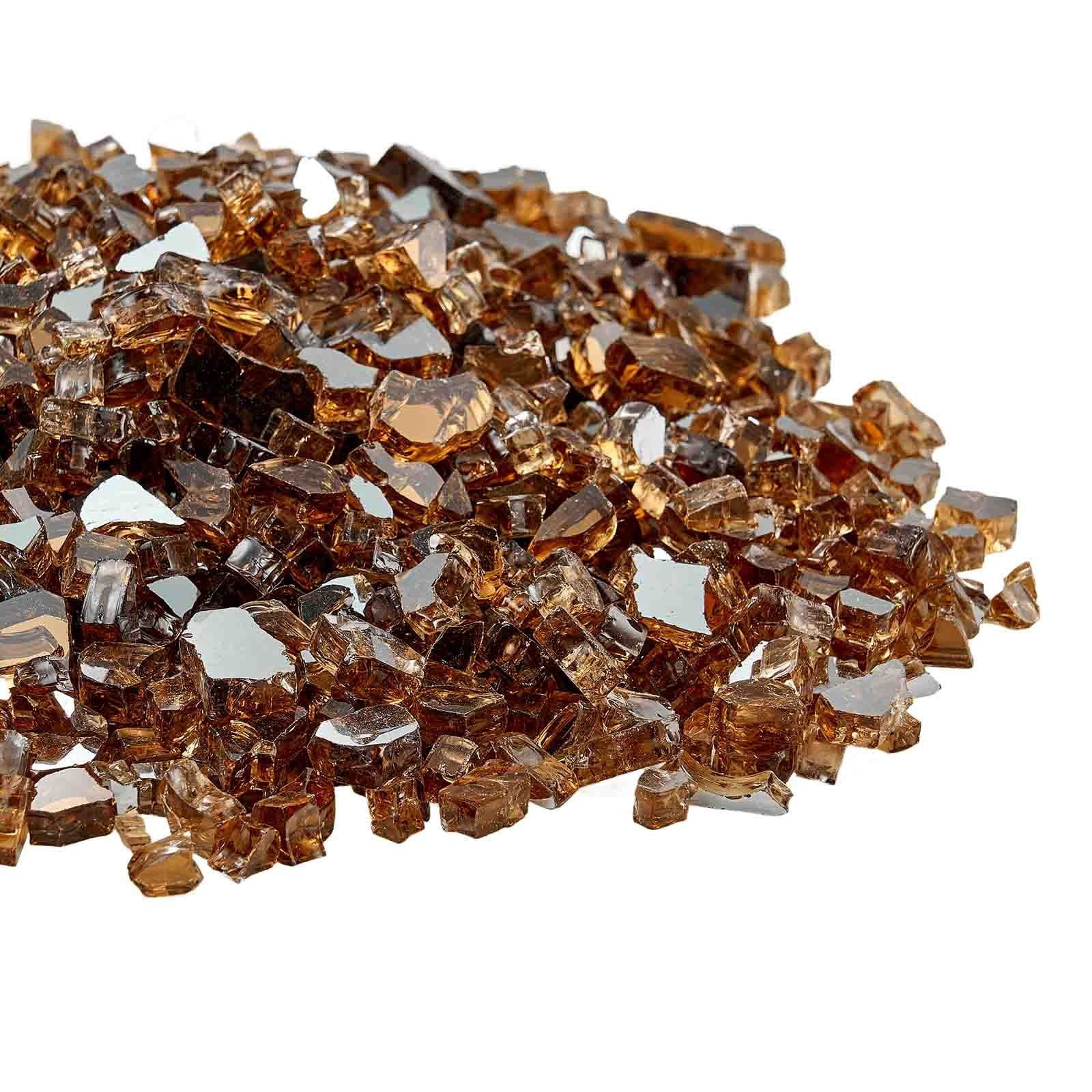 10 LBS Premium 1/4-Inch Fire Glass Rocks for Fire Pit Table - Natural ...