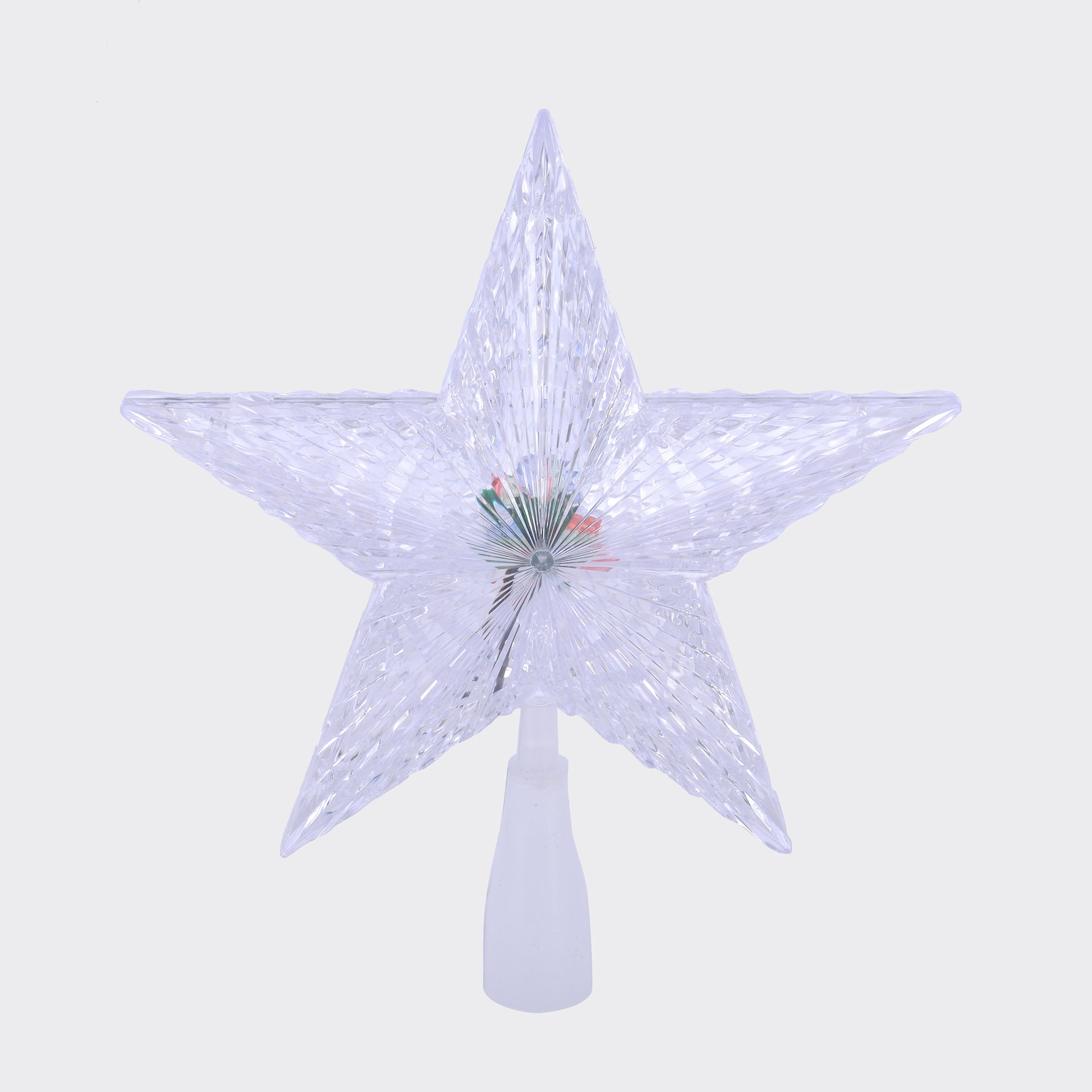10" LED ColorChanging Christmas Tree Topper, Clear Crystal Star
