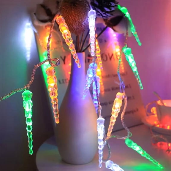 10 LED Ice String Lights 59.06in Battery Operated Fairy Lights for Indoor Decor Warm White