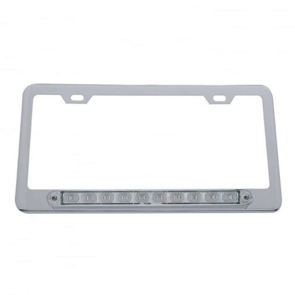 10 LED Light Bar License Frame - Red LED/Clear Lens