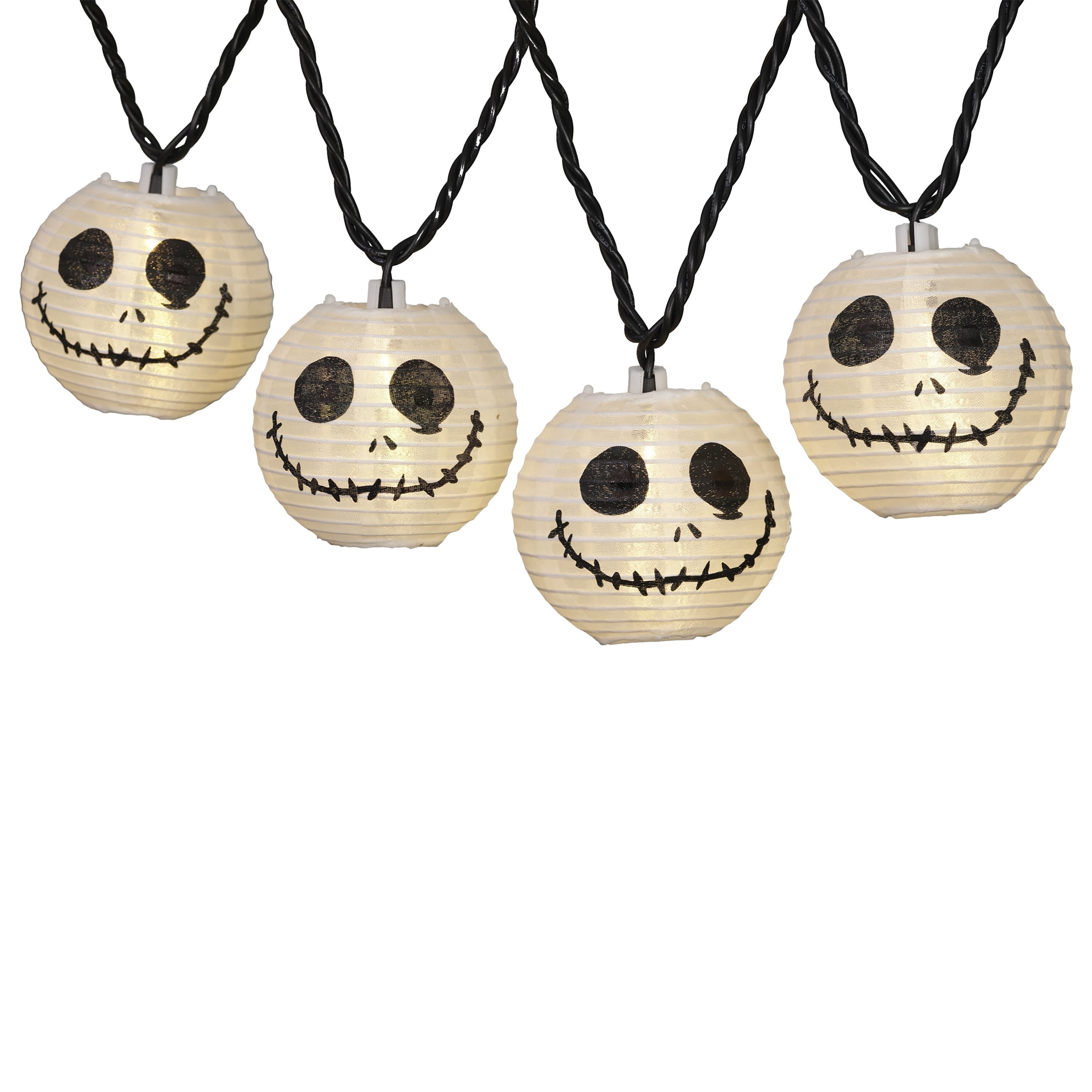 Indoor/Outdoor 10-Count LED White Pumpkin Lantern String Lights, Warm White, 6.5', Halloween by Way To Celebrate