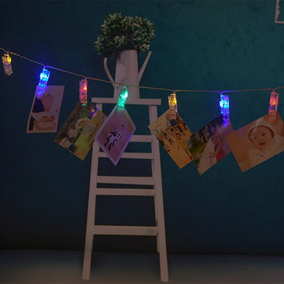 10 LED Photo Clips String Lights Holder,String Light Ornament Photo Clip Holder Light Festival Photo Clip Light Party Photo Light Decoration Photo Holder Light for Bedroom Wedding Valentine's Day