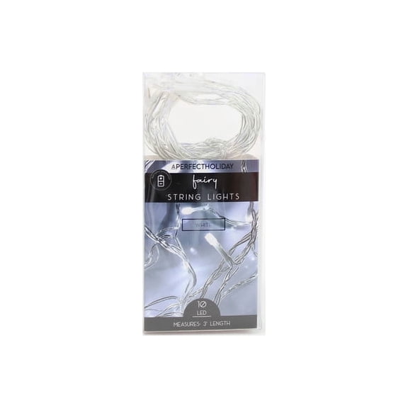 10 LED String Light Battery Operated - Bright White Fairy Lights Two AA Battery Powered - Decorative Starry String Lights for Indoor and Outdoor Use - Ideal for Weddings, Parties, and Home Décor