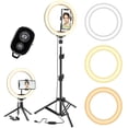 thumbnail image 1 of 10" LED TIK Tok Ring Light with Tripod Stand Phone Holder Ringlight Stand for Makeup Tiktok Live Zoom Halo Light 5 Core RL10, 1 of 7