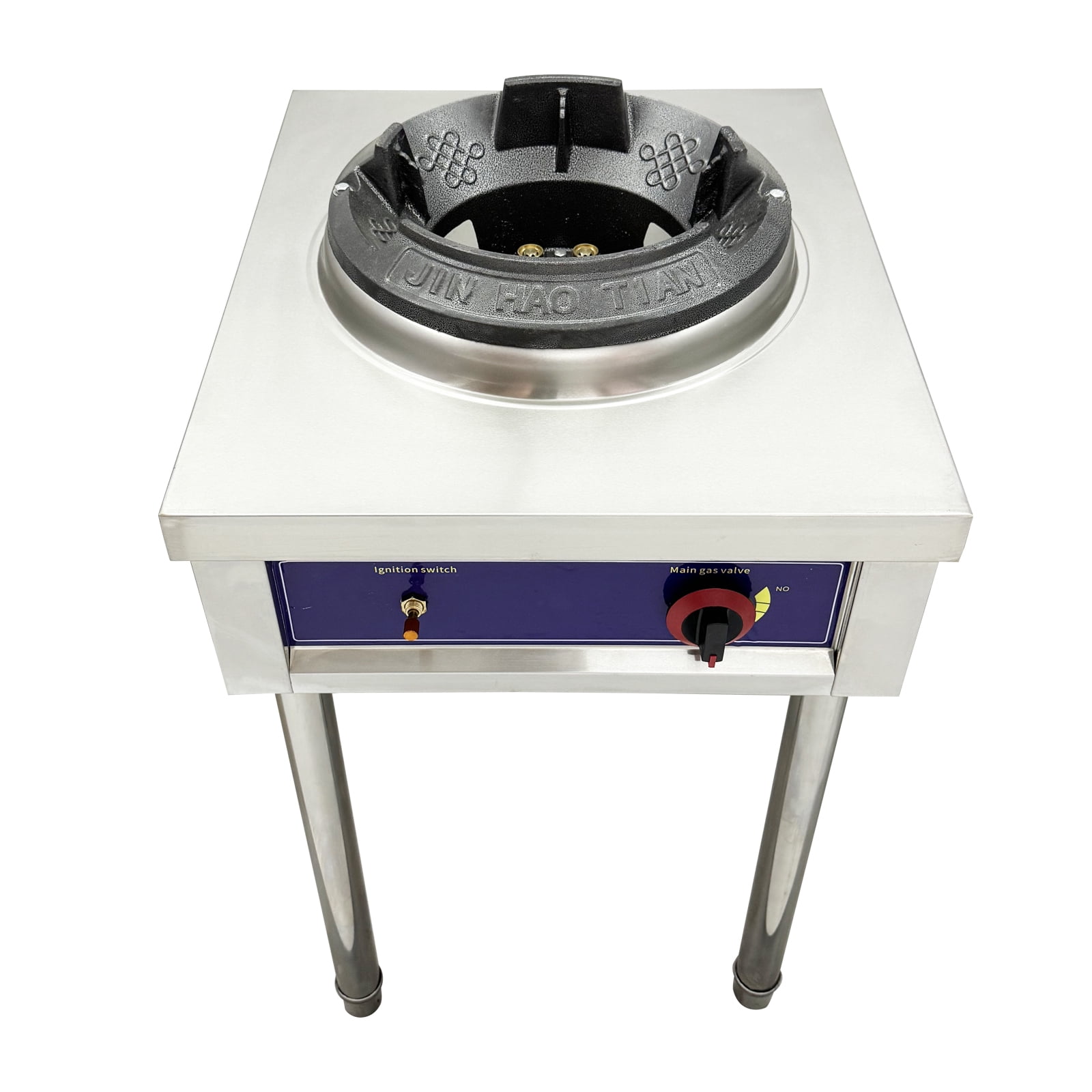 10" LPG Chamber Single Burner Open Style Commercial Gas Wok Gas Stove High Pressure Stove Flame Failure Protection