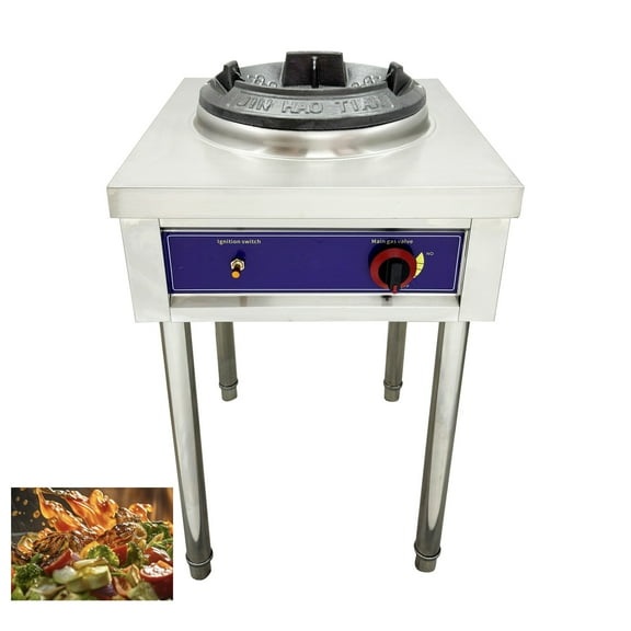 10" LPG Chamber Single Burner Open Style Gas Wok Stove High Pressure Valve Without Baffle