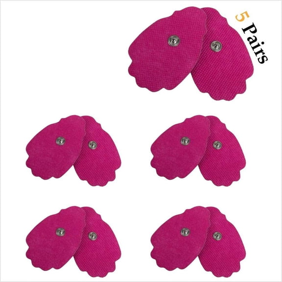 10 Large Pink SnapOn Reusable Self-Adhesive ReplacemENTt Tens Unit Electrode Pads