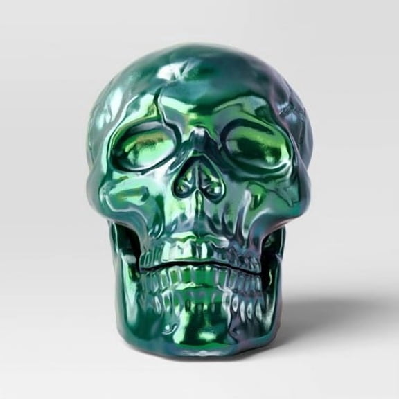 10" Large Plated Skull Halloween Decorative Prop