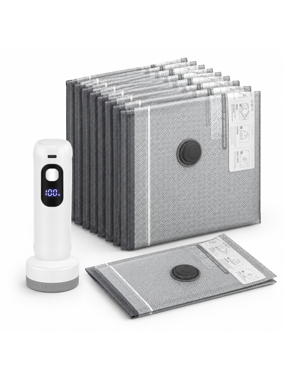 10 Large Vacuum Storage Bags with Rechargeable Electric Air Pump