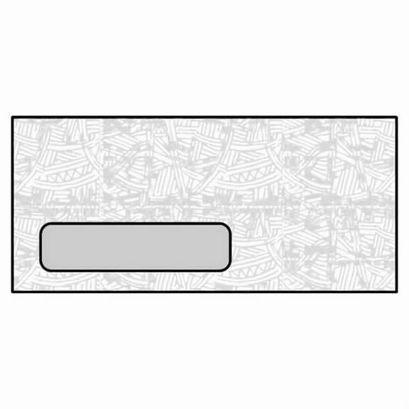 #10 Laser Check Envelopes, 4-1/8" x 9-1/2", 24#, White, Diagonal Seam, Black Wesco Inside Tint, Poly Window (Box of 500)