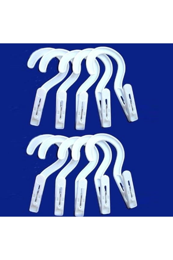 10 Laundry Hooks Clothes Pins Hanging Clips Plastic Hanger Home Travel Portable