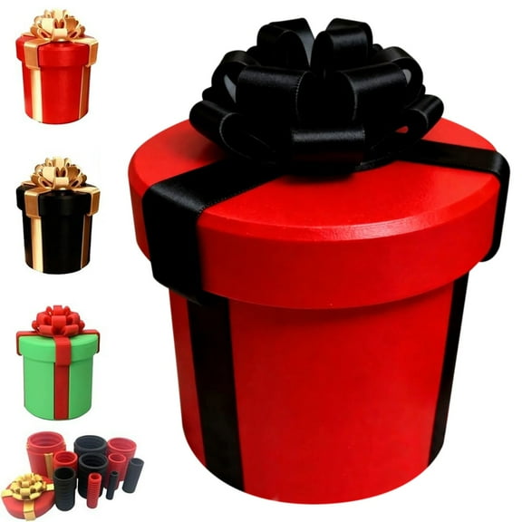 10-Layer Annoying Nested Screw Prank Box (1 Pack) - 7x8.6cm/2.75x3.38in Gift Puzzle Box | Funny Birthday/Christmas Gag Gift - Black Red
