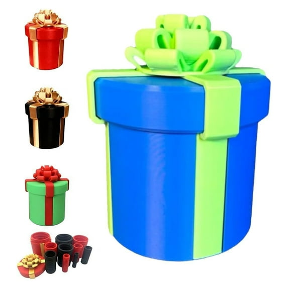 10-Layer Annoying Nested Screw Prank Box (1 Pack) - 7x8.6cm/2.75x3.38in Gift Puzzle Box | Funny Birthday/Christmas Gag Gift - Blue Green