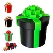 10 Layer Annoying Nested Screw Prank Gift Box, Black Plastic Puzzle Box With Bright Green Bow, Reusable Tricky Unboxing Game For Birthday Xmas Small Jewelry Surprise Gift Wrapping