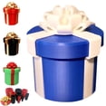 thumbnail image 1 of 10 Layer Annoying Nested Screw Prank Gift Box, Blue Plastic Puzzle Box With White Bow, Reusable Tricky Unboxing Game For Birthday Christmas Mini Jewelry Surprise Gift Wrap, 1 of 10