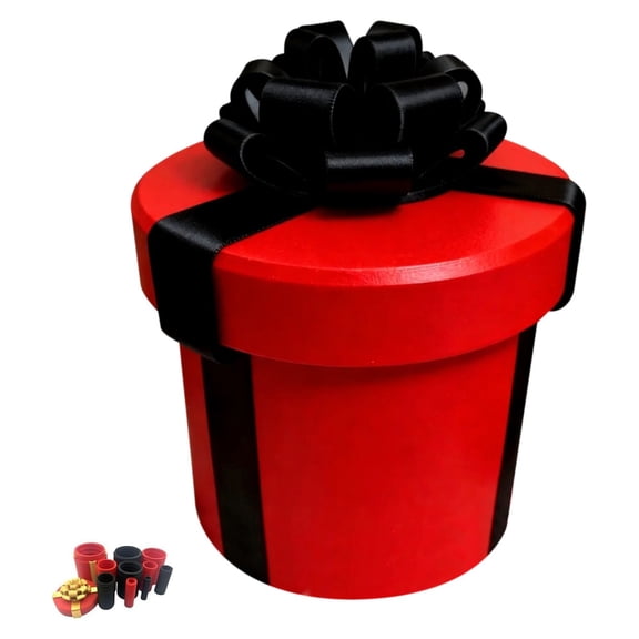 10 Layer Annoying Nested Screw Prank Gift Box, Red Plastic Puzzle Box With Black Bow, Reusable Tricky Unboxing Game For Birthday Summer Holiday Mini Jewelry Wrap