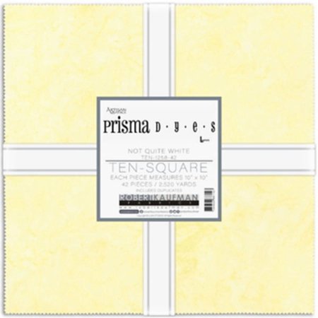 10" Layer Cake Squares - Artisan Batiks Prisma Dyes Not Quite White by Lunn Studios for Robert Kaufman Yellows Neutrals Blenders Fabric Bundle Cotton Fabric Precuts (TEN-1258-42)