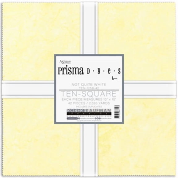 10" Layer Cake Squares - Artisan Batiks Prisma Dyes Not Quite White by Lunn Studios for Robert Kaufman Yellows Neutrals Blenders Fabric Bundle Cotton Fabric Precuts (TEN-1258-42)