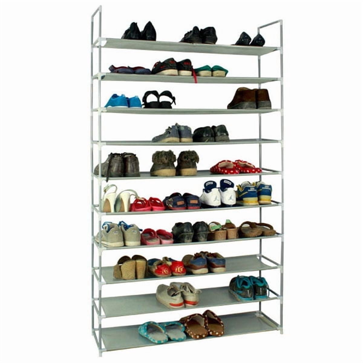 10-Layer Ultra Large Capacity Shoe Rack - 100cm, Non-woven & Steel Design