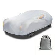 Caromop All-Weather 10-Layer Waterproof Car Cover-Maximum Protection & Easy Storage with Fit Straps & Bag-Size A4