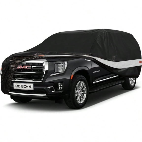 10 Layers SUV Car Cover Custom Fit For GMC Yukon XL 20002024 Waterproof All Weather For Automobiles Outdoor Full Cover Sun UV Rain Protection With Cotton.Black