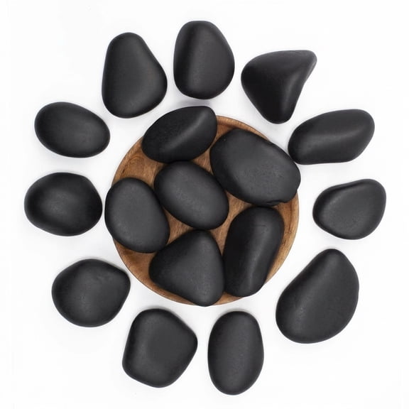 10 Lbs Black River Rocks - Large Polished Pebbles For & Garden Decorative Stones 2-3" Landscaping Fish Tanks Flower Pots Water Fo