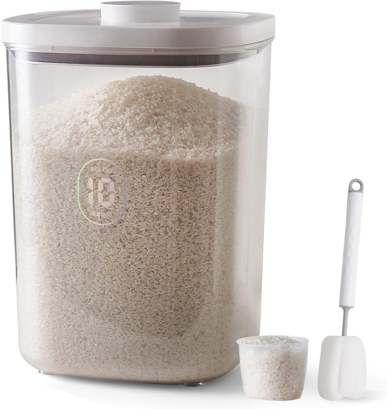 10 Lbs Storage Container Bin Rice Dispenser with Measuring Cup Food ...