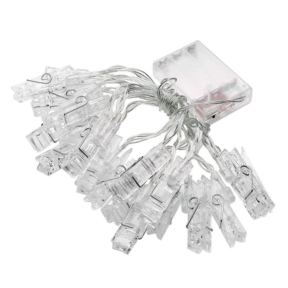 10 Led Photo Clip String Lights With Clips For Hanging, 1.5 Meter Warm White Battery Operated Constant On Lighting, Indoor Outdoor Courtyard Decoration For Picture Cards Artwork