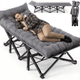 thumbnail image 1 of 10-Leg Folding Camping Cot with Removable Thick Quilted Mattress, Portable Fold Up Sleeping Bed for Camping, Backyard, Travel, Guest & Outdoor Use,450lbs, 1 of 10