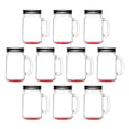 thumbnail image 1 of 10 Libbey Handle Mason Jars with Lids Set, 16 oz. - Traditional style, Drinking, Glassware - Red, 1 of 5