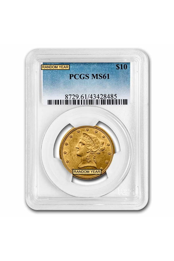$10 Liberty Gold Eagle MS-61 PCGS (Random)