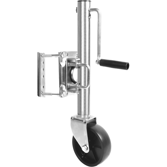 10" Lift Swing Back Trailer Jack - 1,000 lb Capacity Heavy Duty Bolt-On Tongue with 6" Smooth-Rolling Wheel and Side Wind Handle (70148)