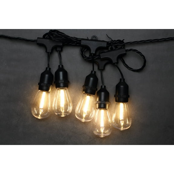 NovoLink HX-01872 LED Outdoor/Indoor Weatherproof String Lights 10.5 FT with Edison D40 LED with 10 Bulbs , Decorative Lights extendable up to 53 Strands/Extensions.