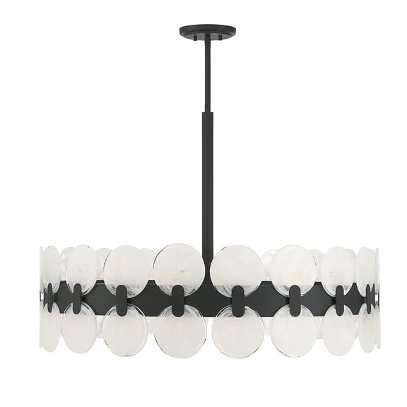 Matte Black Ten Light Chandelier from the Boca Collection