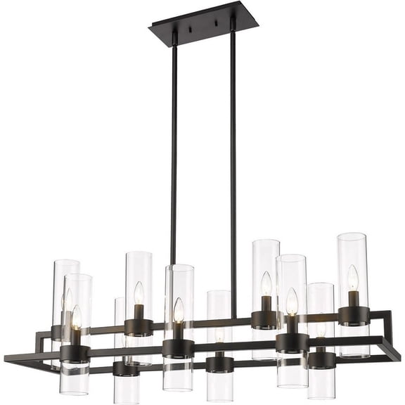 4008-10MB-Z-Lite-Datus - 10 Light Chandelier In Restoration Style-16.75 Inches Tall and 16.5 Inches Wide-Matte Black Finish