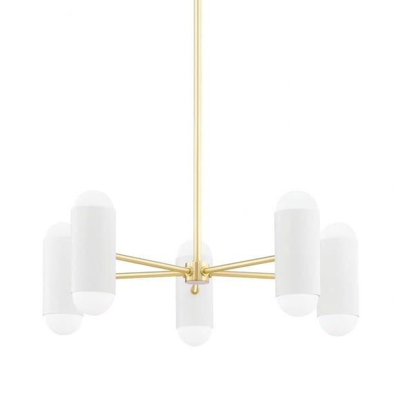 10 Light Chandelier in Contemporary-Futuristic Style 9.5 inches Tall and 27 inches Wide-Aged Brass/Soft White Combo Finish Bailey Street Home