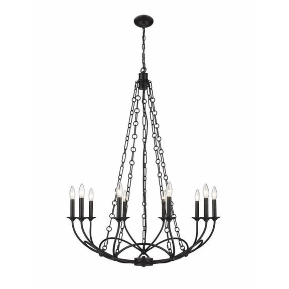 10 Light Chandelier in Industrial Style-44 inches Tall and 33 inches Wide Bailey Street Home 372-Bel-4961825