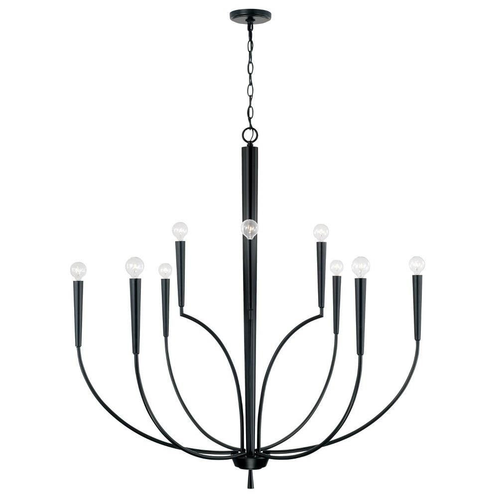 Holden Matte Black 10-Light Tapered Candle Chandelier