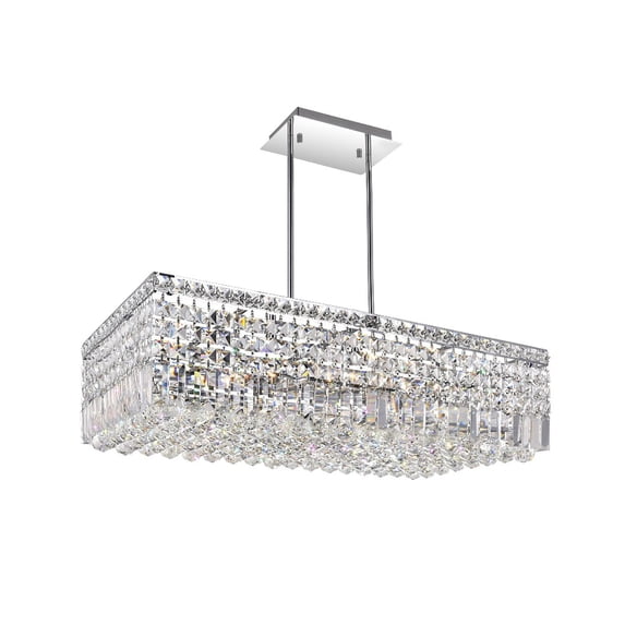 CWI Lighting Colosseum 10 Light Down Transitional Metal Chandelier in Chrome