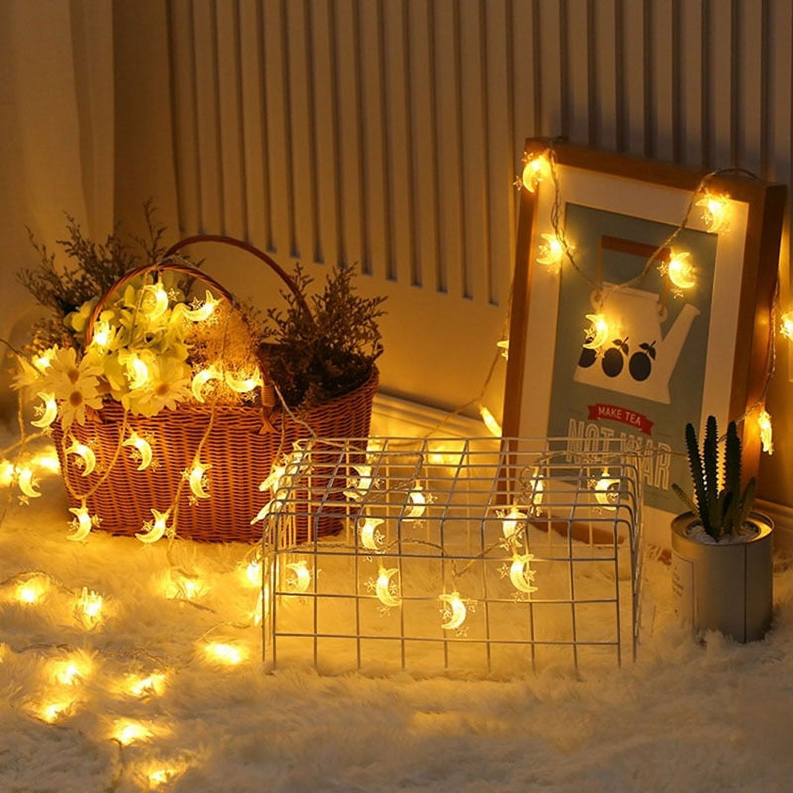 10 Light Indoor / Outdoor 5' Battery Operated LED String Light(battery ...