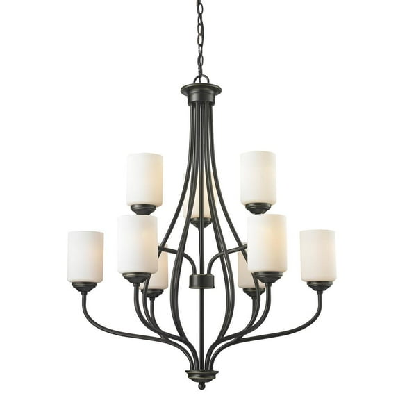 10 Light Island/Billiard In Transitional Style 38 Inches Wide By 11.75 Inches High-Matte Black Finish Z-Lite 471-3V-Mb