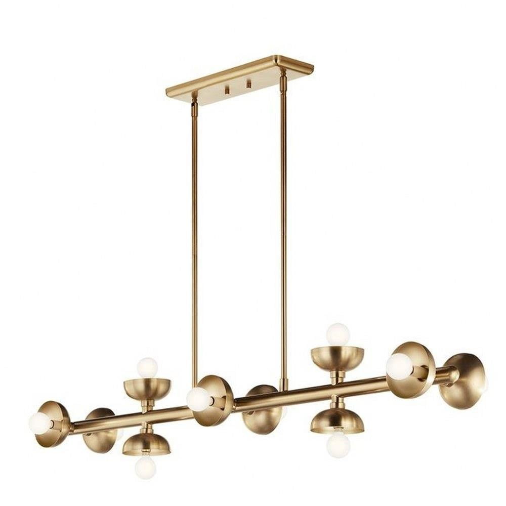 Champagne Bronze 48" Modern Linear Chandelier with 10 Lights