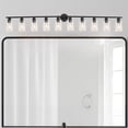 thumbnail image 1 of 10-Light Modern Vanity Light with Clear Glass Shade - Dimmable Bathroom Black Wall Lamp for Mirror, Kitchen, Hallway, 1 of 7