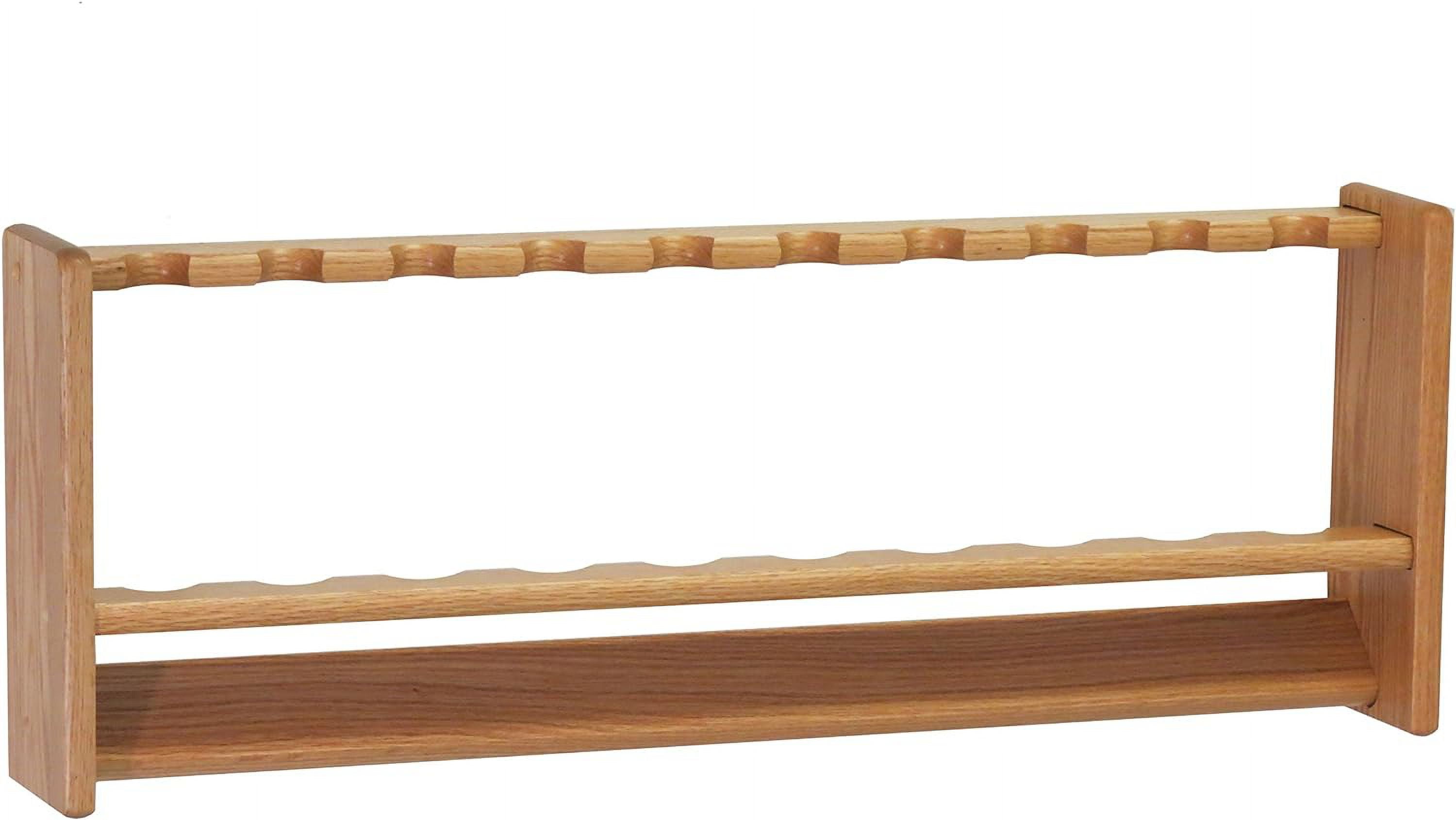 10 Light Oak Pool Cue Rack